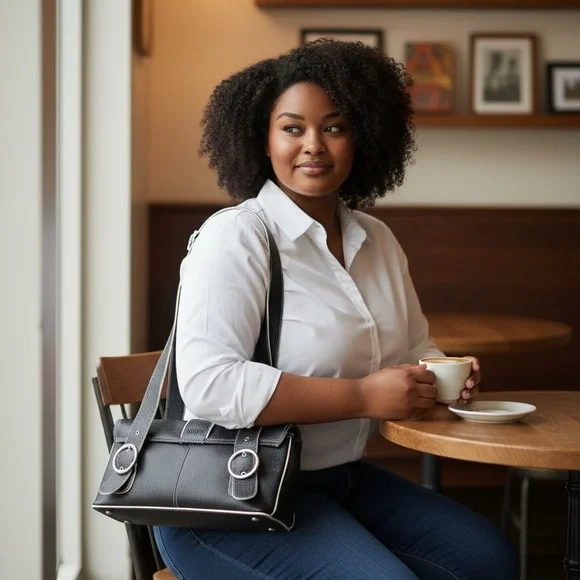 Franco Sarto Y2K pebble leather with contrasting white stitching - Picture 3 of 4